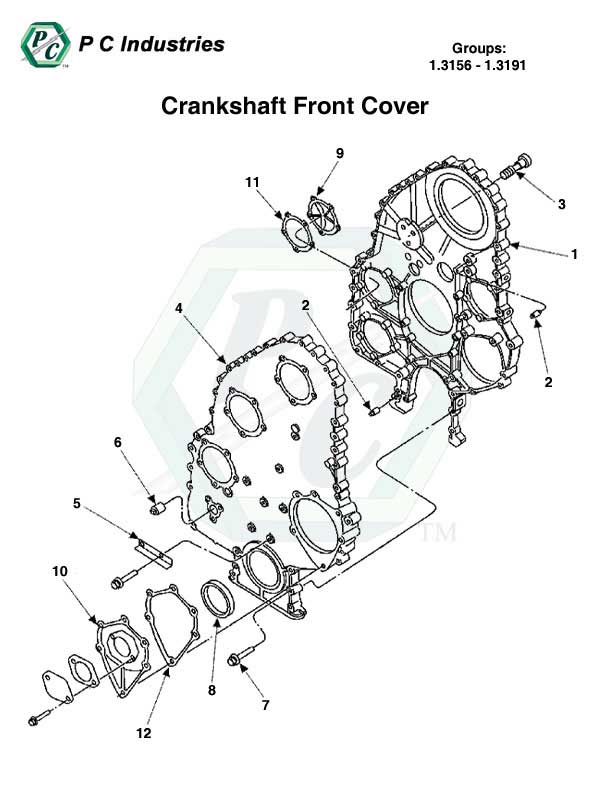 1.3156 - 1.3191 Crankshaft Front Cover.jpg - Diagram